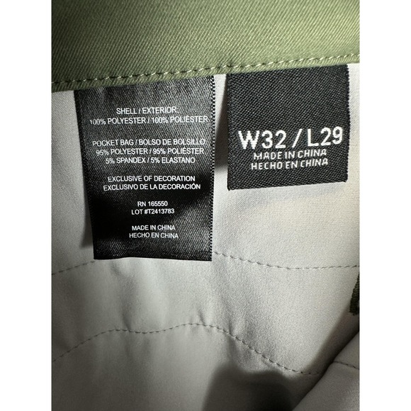 32 Degrees Cool Golf Chino Pants Men 32x29 Green Regular Fit Stretch Performance - Picture 8 of 9